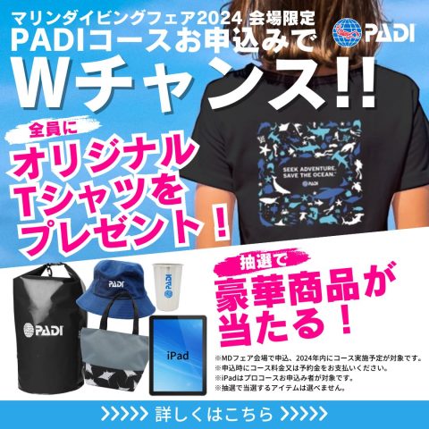 マリンダイビングフェアの会場で講習のお申し込み限定